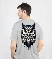 Stylish Light Grey Night Watch Owl T-Shirt – Unisex Relax Fit Tee
