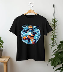 Hokage Mode Oversized Black Tee - Naruto – Unisex Streetwear