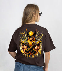 Oversized Dark Chocolate Wolverine T-Shirt – Bold & Comfortable Fashion
