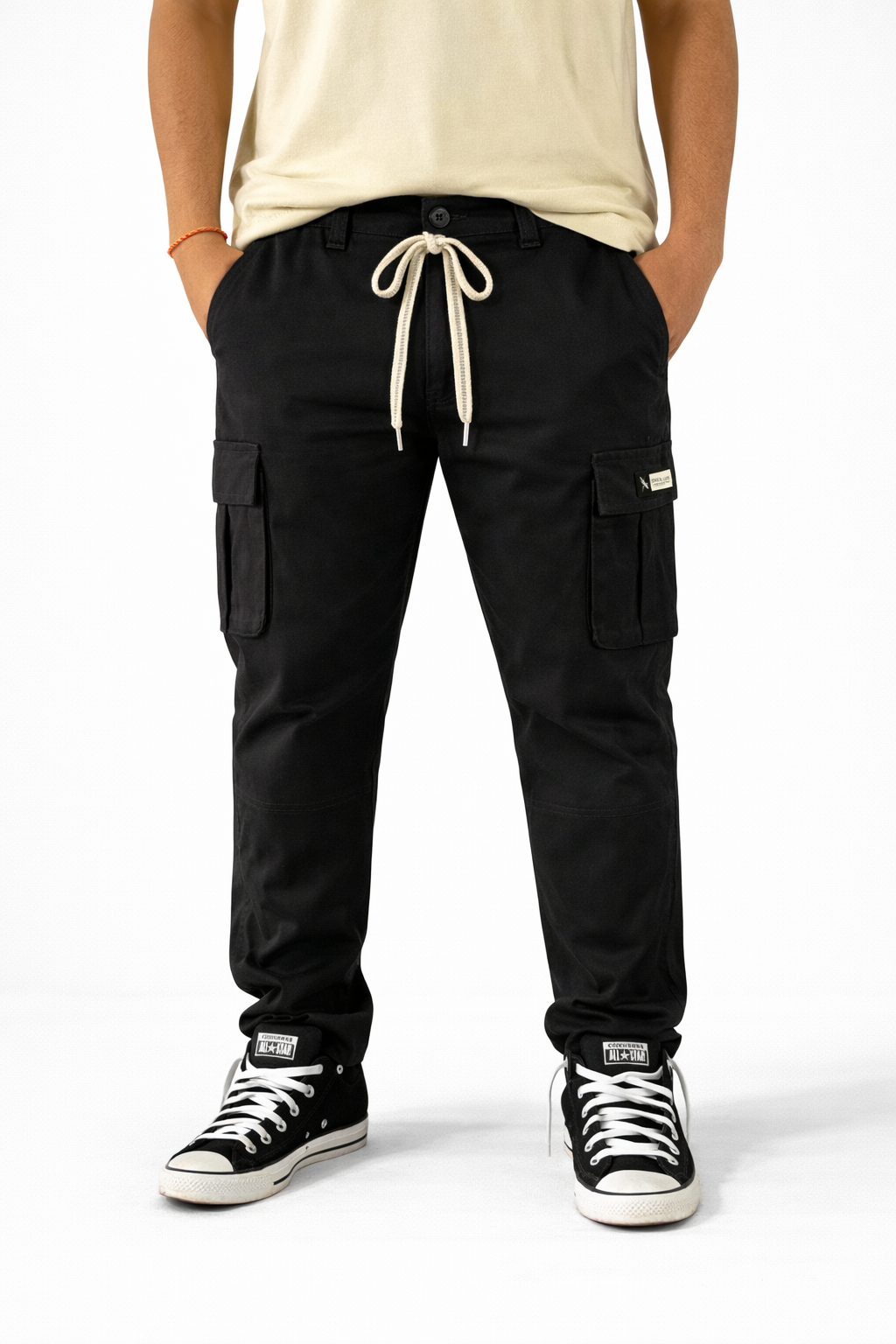 Pixelink Mens Cargo Pants - Regular Fit - Black Color - Pixelink