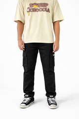 Pixelink Mens Cargo Pants - Regular Fit - Black Color - Pixelink