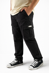 Pixelink Mens Cargo Pants - Regular Fit - Black Color - Pixelink