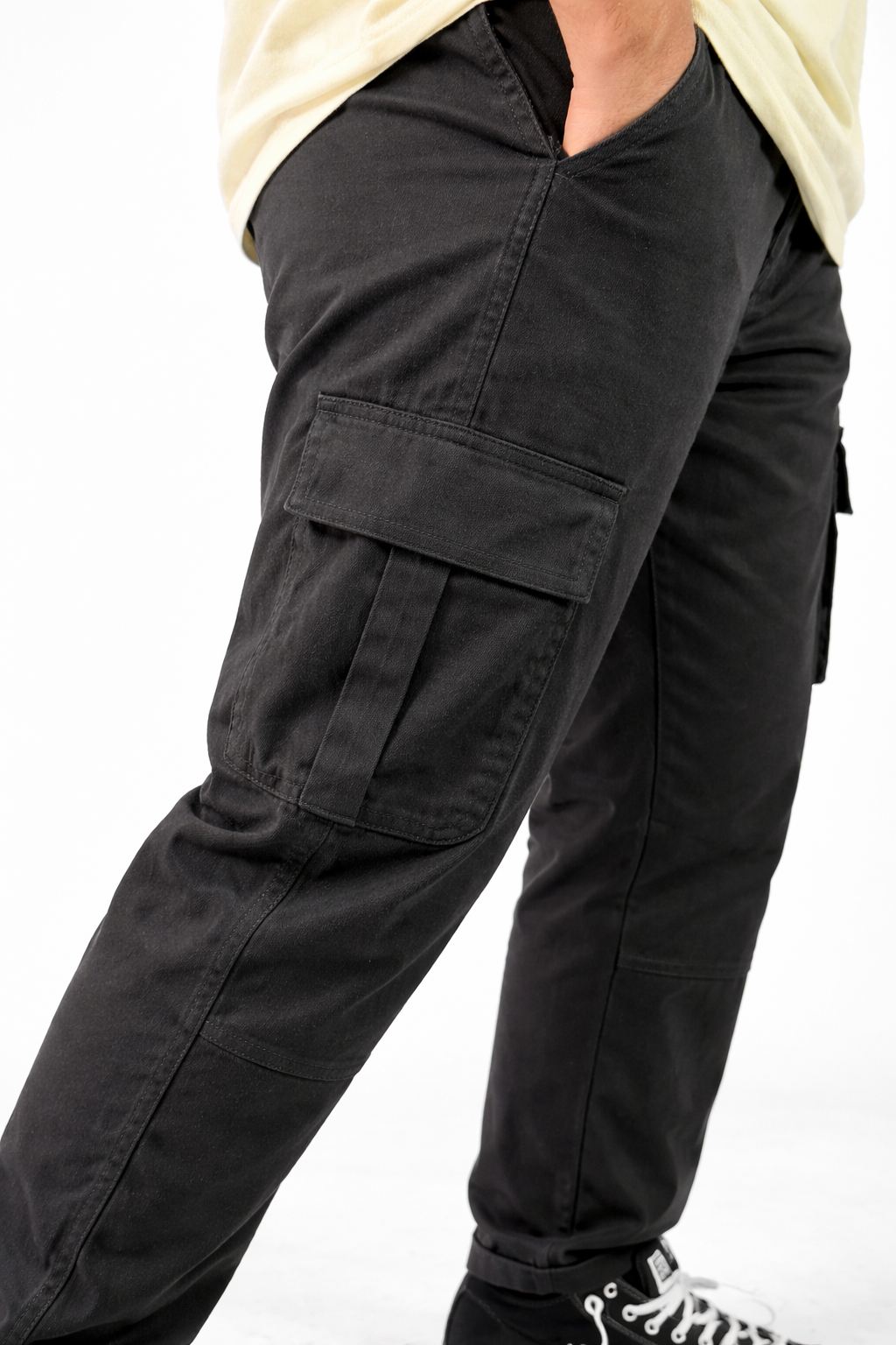 Pixelink Mens Cargo Pants - Regular Fit - Dark Gray Color - Pixelink