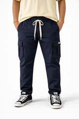 Pixelink Mens Cargo Pants - Regular Fit - Navy Blue Color - Pixelink