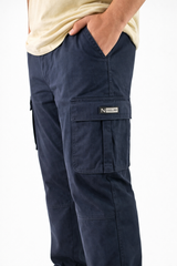 Pixelink Mens Cargo Pants - Regular Fit - Navy Blue Color - Pixelink