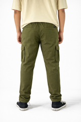 Pixelink Mens Cargo Pants - Regular Fit - Olive Green Color - Pixelink