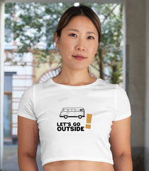 Let’s Go Out – Stylish White Crop Top for Summer