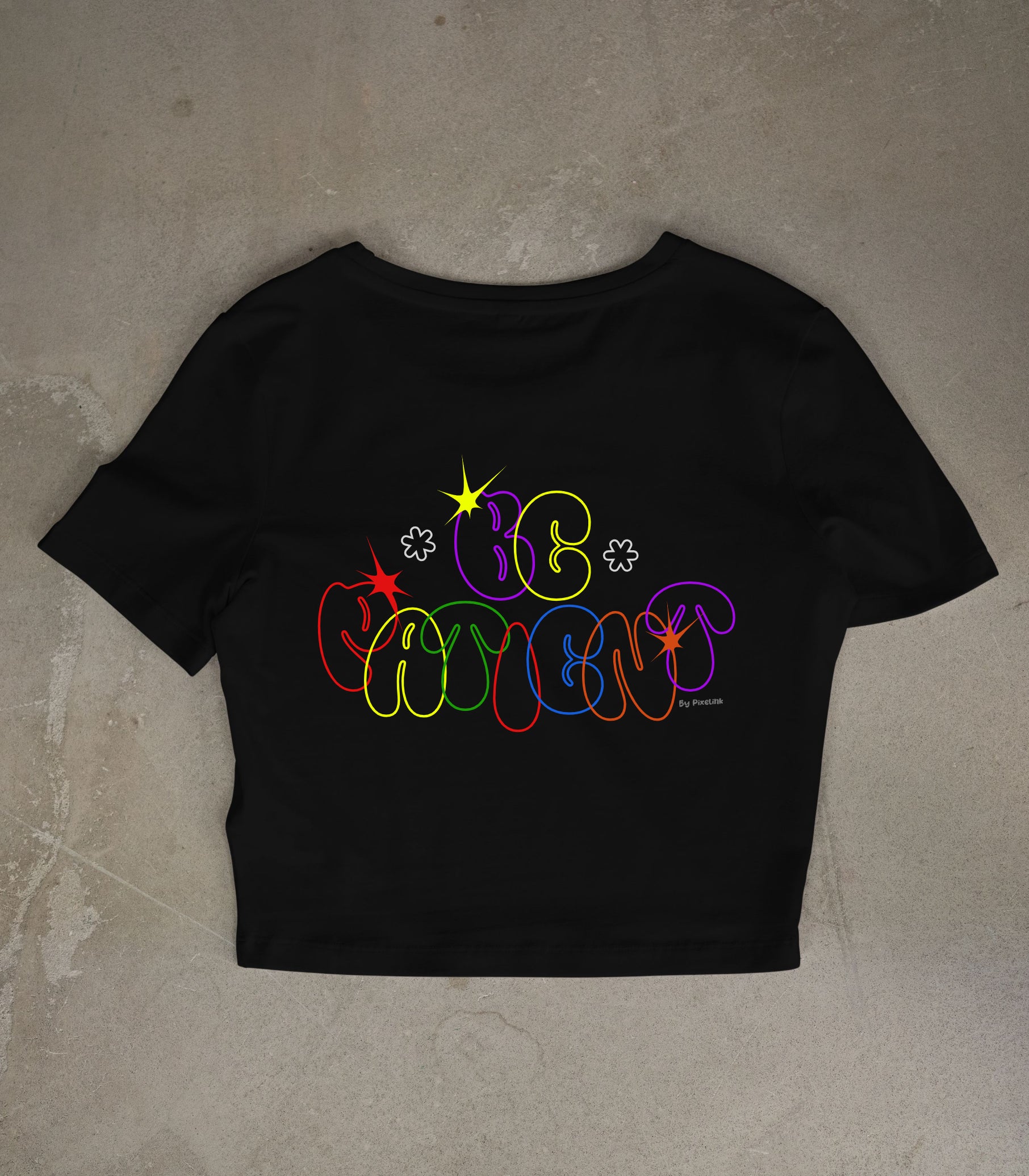 Pixelink - Be Patient Graphic Printed - Crop Top – Black Color