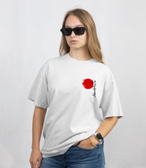 Brave Female Warrior White T-Shirt – Oversized Bold Graphic Tee