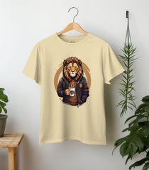 Lion Coffee Beige Oversized T-Shirt