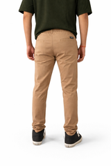 Pixelink Mens Cotton Linen Pants - Smart Fit - Khakhi Color - Pixelink