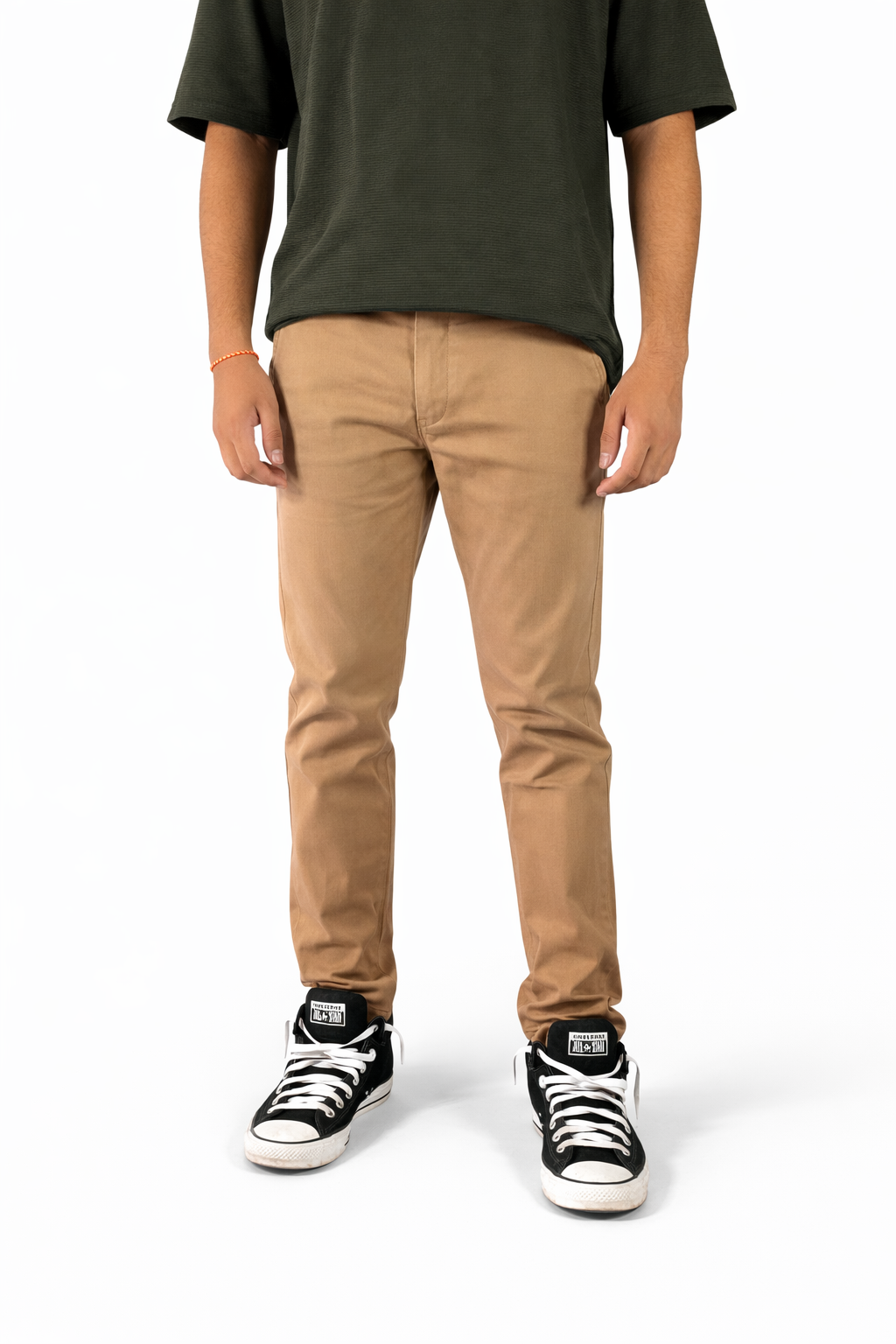 Pixelink Mens Cotton Linen Pants - Smart Fit - Khakhi Color - Pixelink