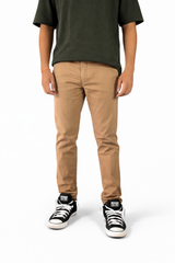 Pixelink Mens Cotton Linen Pants - Smart Fit - Khakhi Color - Pixelink
