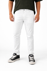 Pixelink Mens Cotton Linen Pants - Smart Fit - Light Beige Color - Pixelink