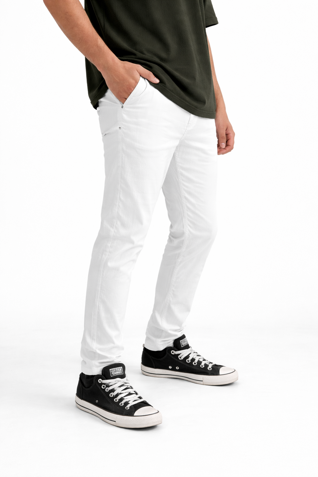 Pixelink Mens Cotton Linen Pants - Smart Fit - Light Beige Color - Pixelink