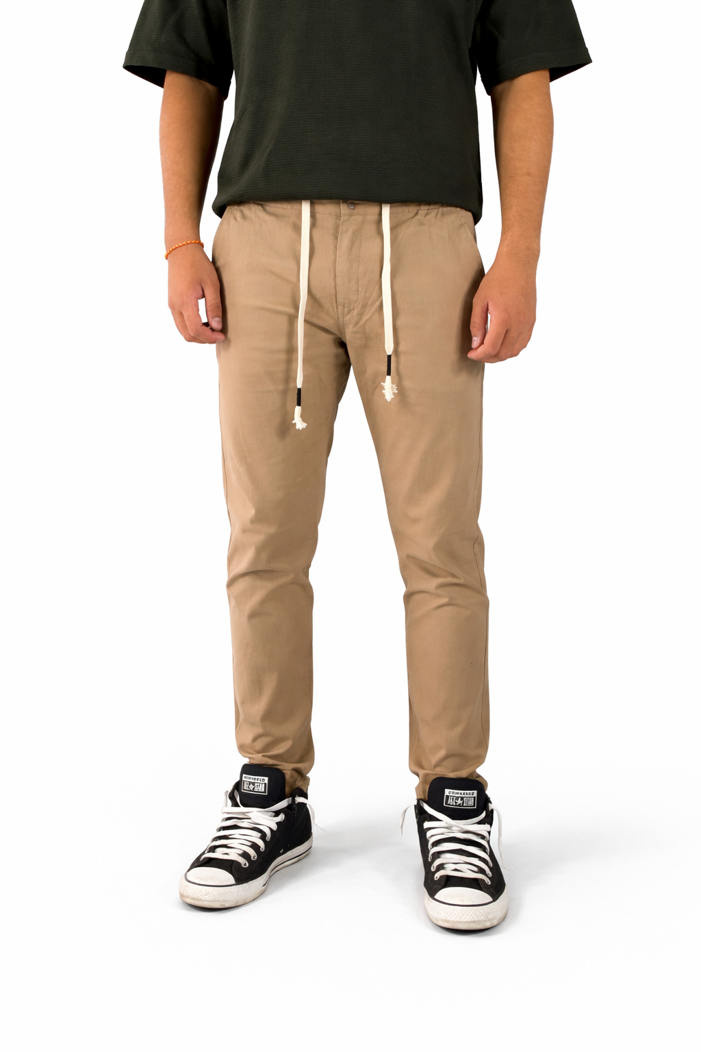 Pixelink Mens Cotton Linen Pants - Smart Fit - Khakhi Color - Pixelink