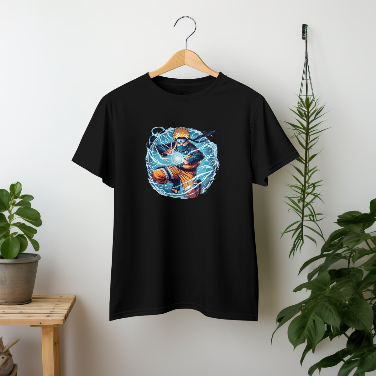 PIxelink - Naruto Anime Lover Hokage Mode – Unisex Oversized T-Shirt - Black Color