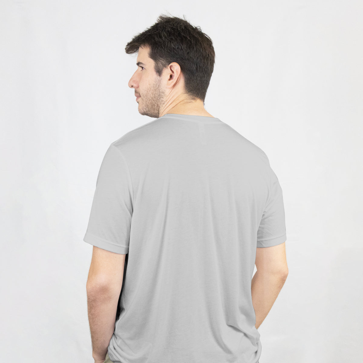 Light Gray Back to old school Relaxed Fit T-shirt Back View 1