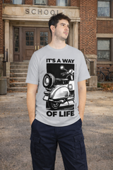 Light Gray Back to old school Relaxed Fit T-shirt Full Front View