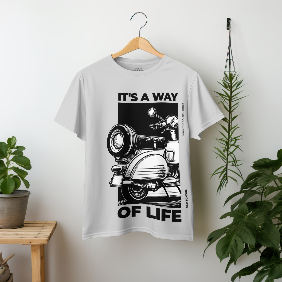 Light Gray Back to old school Relaxed Fit T-shirt