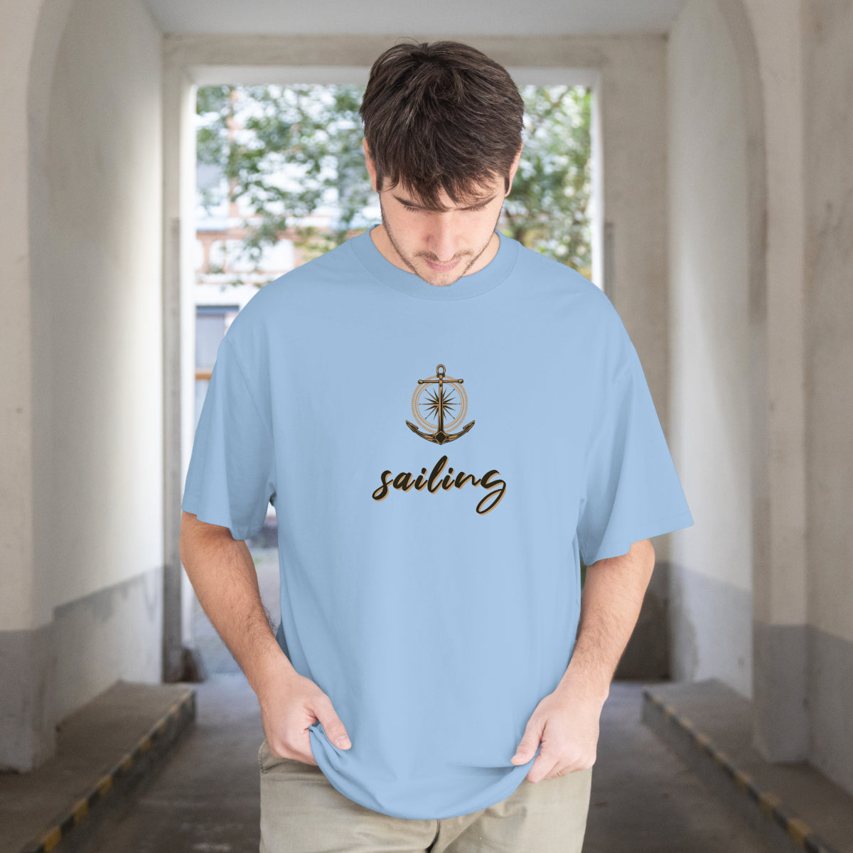 Blue Horizon Adventure Oversized T-Shirt Front View 1