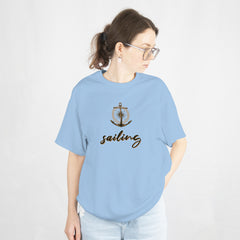 Blue Horizon Adventure Oversized T-Shirt Front View 2