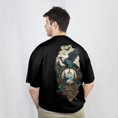 Pixelink - Bold and Brave Streetwear – Unisex Oversized T-Shirt - Black Color Back View 1