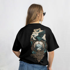 Pixelink - Bold and Brave Streetwear – Unisex Oversized T-Shirt - Black Color Back View 2