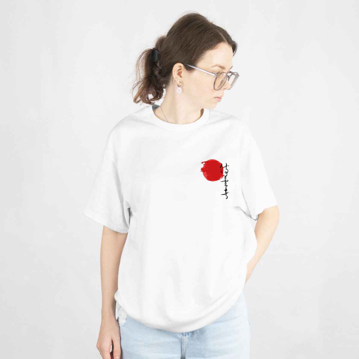 Female Warrior White Oversized T-Shirt Front View