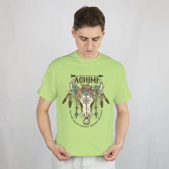Bull Skull Bold Graphic Relaxed Fit T-Shirt Front View 1