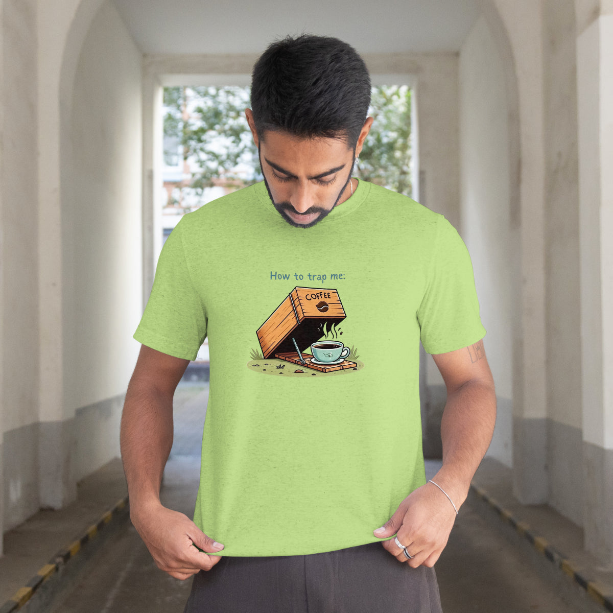Trap Coffee Lover Relaxed Fit T-Shirt Front View 1