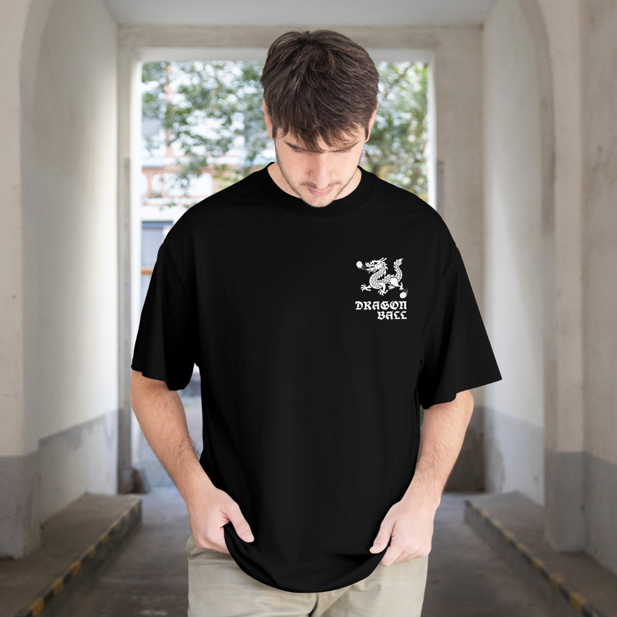 Pixelink - Dragon Ball – Black Edition - Unisex Oversized T-Shirt - Black Color Front View 1