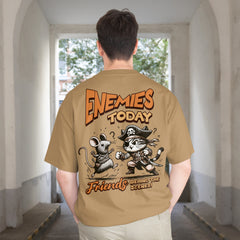 Forever Friend Beige Oversized T-Shirt Back View 1