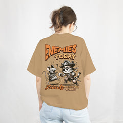 Forever Friend Beige Oversized T-Shirt Back View 2