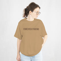 Forever Friend Beige Oversized T-Shirt Front View 2