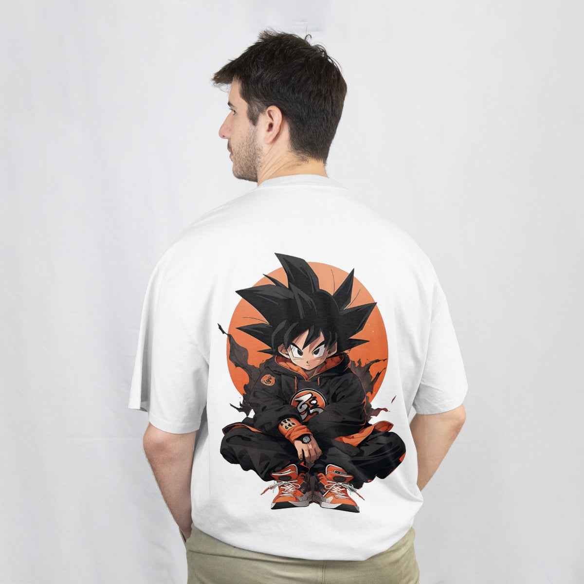 Goku Dragon Ball Z White Oversized T-Shirt Back View 1