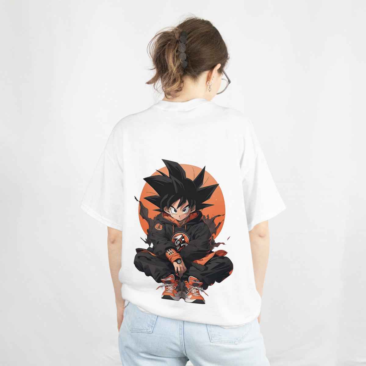 Goku Dragon Ball Z White Oversized T-Shirt Back View 2