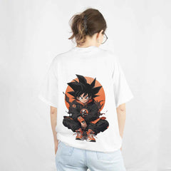 Goku Dragon Ball Z White Oversized T-Shirt Back View 2