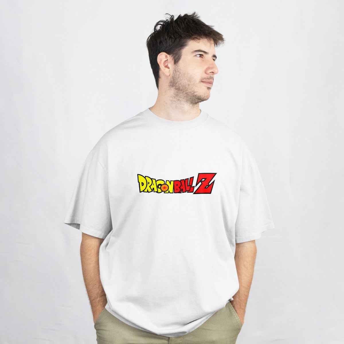 Goku Dragon Ball Z White Oversized T-Shirt Front View 1
