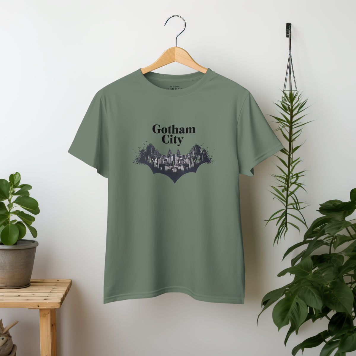 Batman Savior for Gotham City Dark Olive Oversized T-Shirt