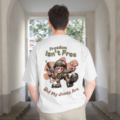 Jokes Time White Oversized T-Shirt Back View 1
