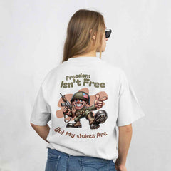 Jokes Time White Oversized T-Shirt Back View 2