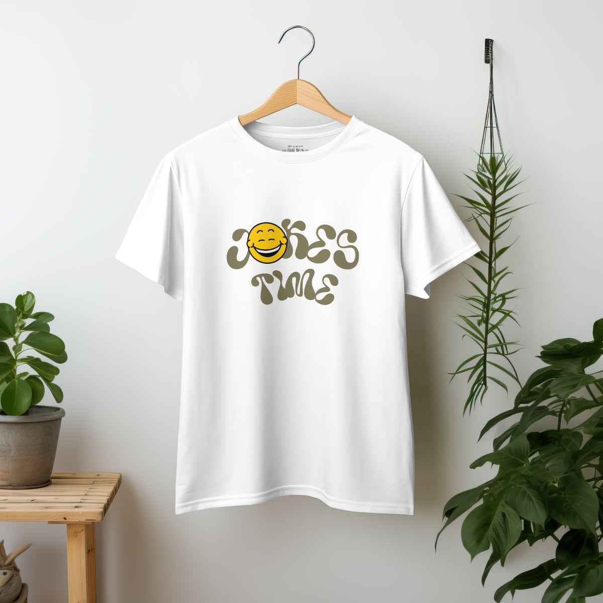 Jokes Time White Oversized T-Shirt