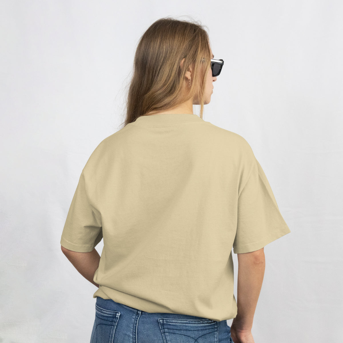 Mountain Travel Beige Oversized T-Shirt Back View 2