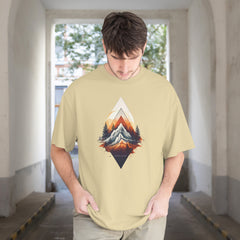 Mountain Travel Beige Oversized T-Shirt Front View 1