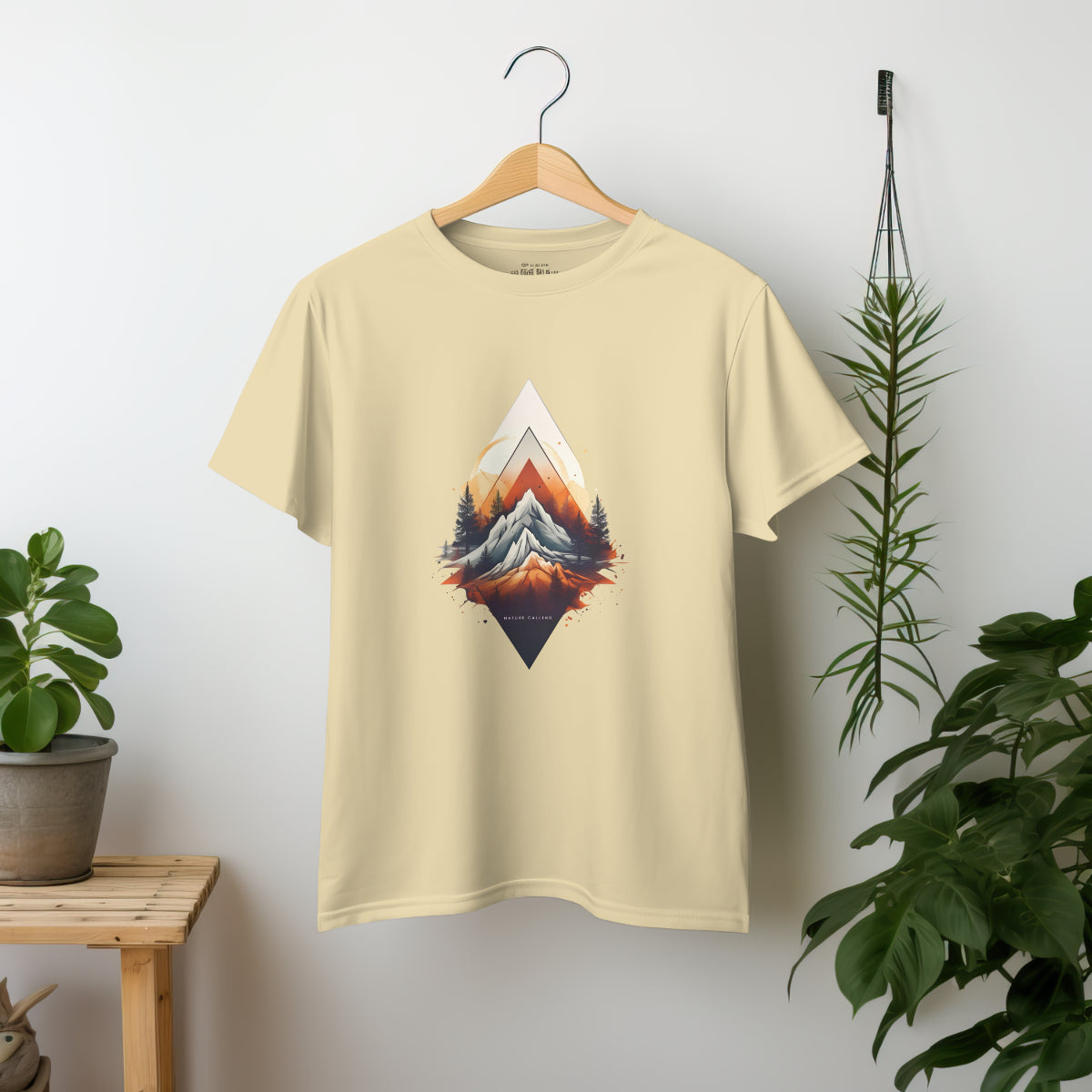 Mountain Travel Beige Oversized T-Shirt