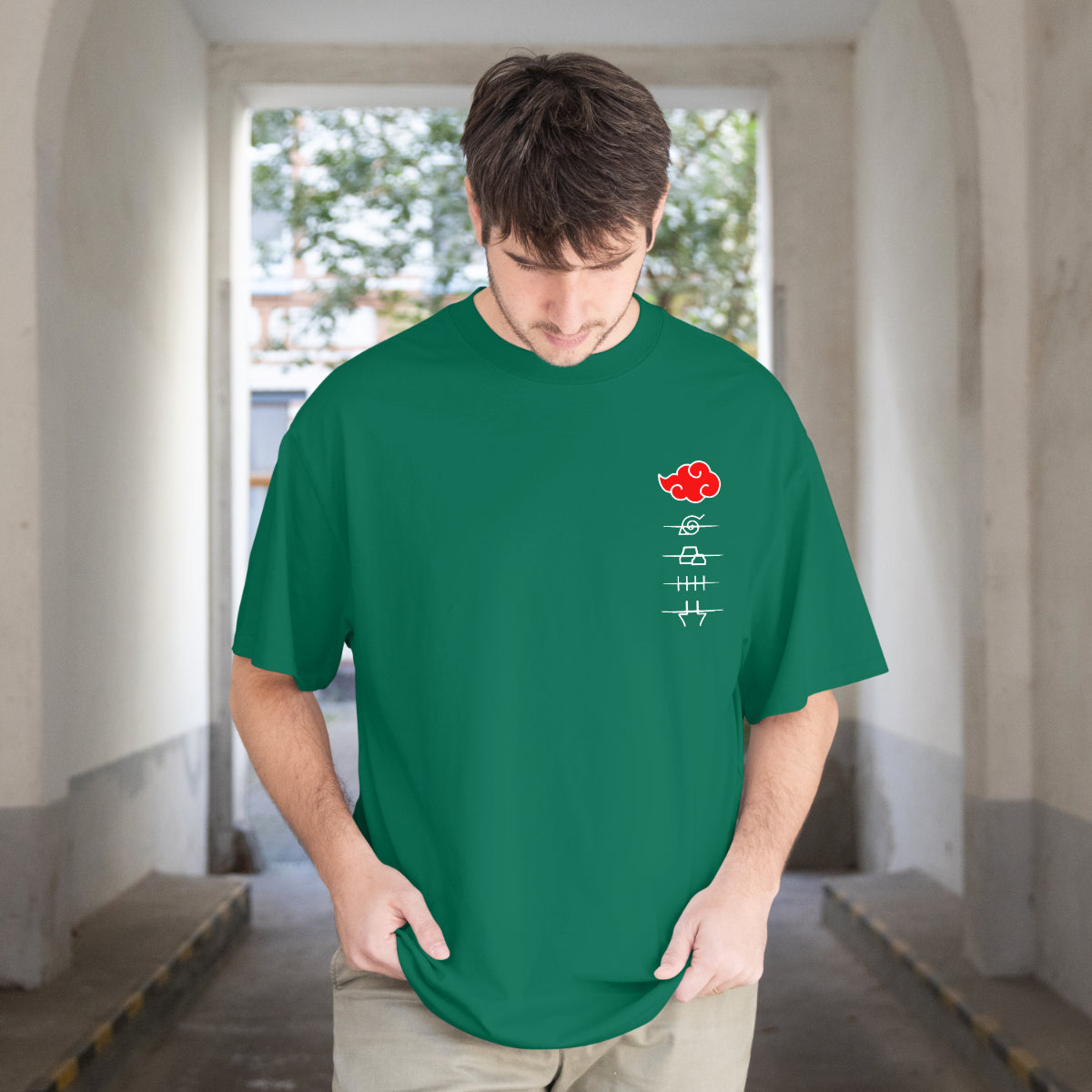 Baby Naruto Anime Bottle Green Oversized T-Shirt Front View 1