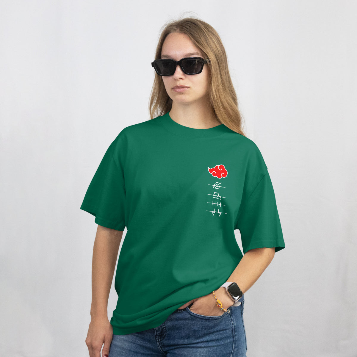 Baby Naruto Anime Bottle Green Oversized T-Shirt Front View 2