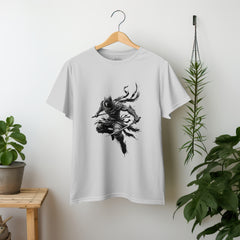 Light Gray Ninja Warrior Relaxed Fit T-shirt