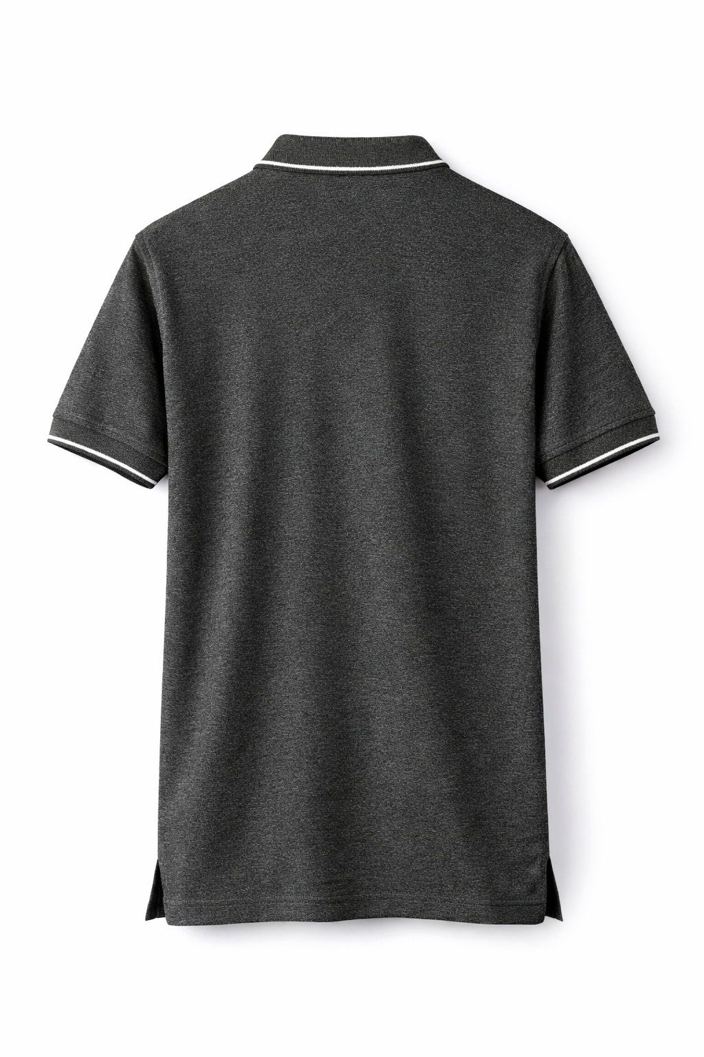 Pixelink - Premium Polo T-Shirt - Regular Fit - Black Mélange Color Back View 2